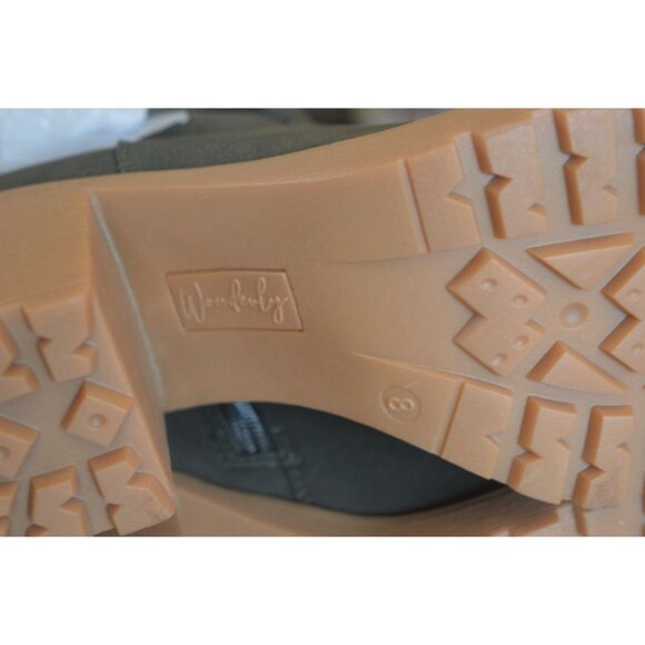 NWOT Wonderly Ash Boots Moss Green Knee High Womens Size 8 Boho Fall Chunky Heel - Picture 8 of 9